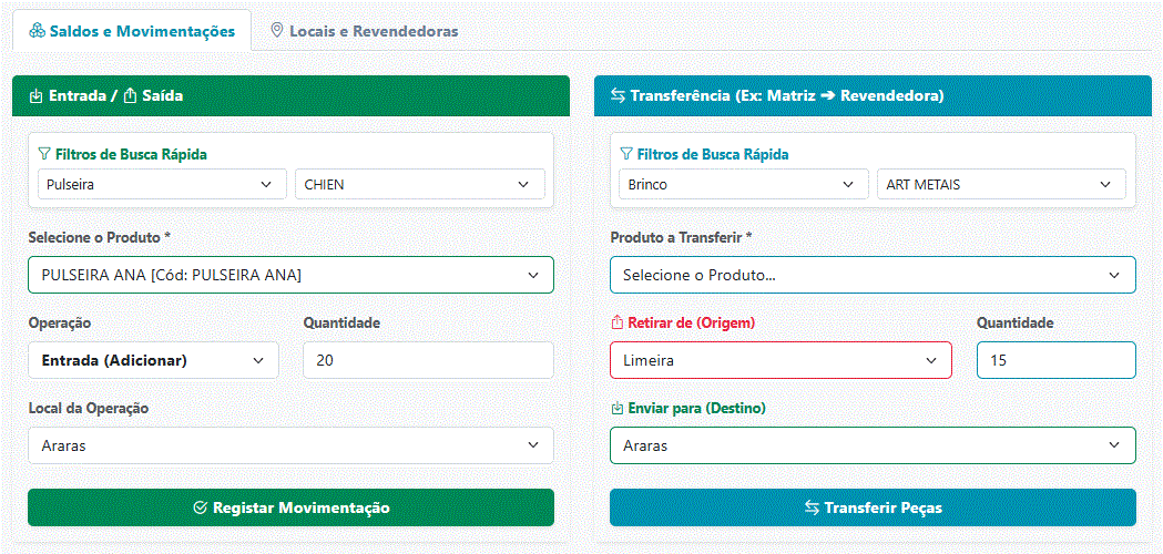 Demonstração de Gestão de Estoque